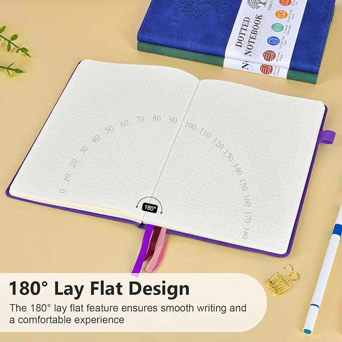 PERCUN Dotted Journal Notebook for Men & Women, 160 Pages Dot Grid notebook for - Image 5