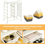 GOFLAME 15-Drawer Rolling Storage Cart, Craft Storage Cart - Image 6
