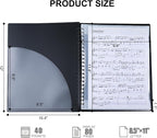 Piano Sheet Music Folder Organizer: 40 Plastic Sleeves Display 80 Pages Spiral - Image 2