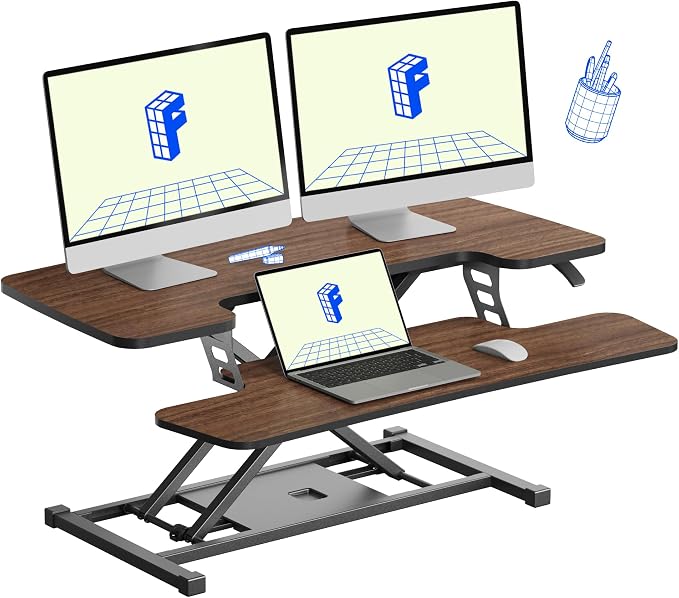 FLEXISPOT Standing Desk Converter 36in Sit to Stand up Riser Height Adjustable by FlexiSpot