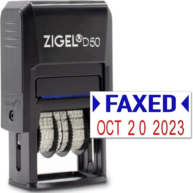 ZIGEL D50 Date Stamp with FAXED by ZIGEL