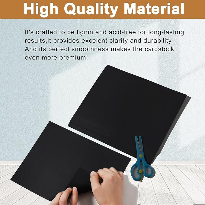 Silunkia 28 Sheets Black Cardstock 8.5 x 11 - Image 4