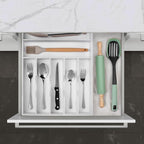 oridom Kitchen Bamboo Silverware Organizer, Kitchen Drawer Organizer - Image 9
