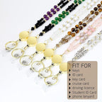 AIDSOTOU Lanyards for ID Badges and Keys, Natural Stone Beaded Teacher Lanyard - Image 3