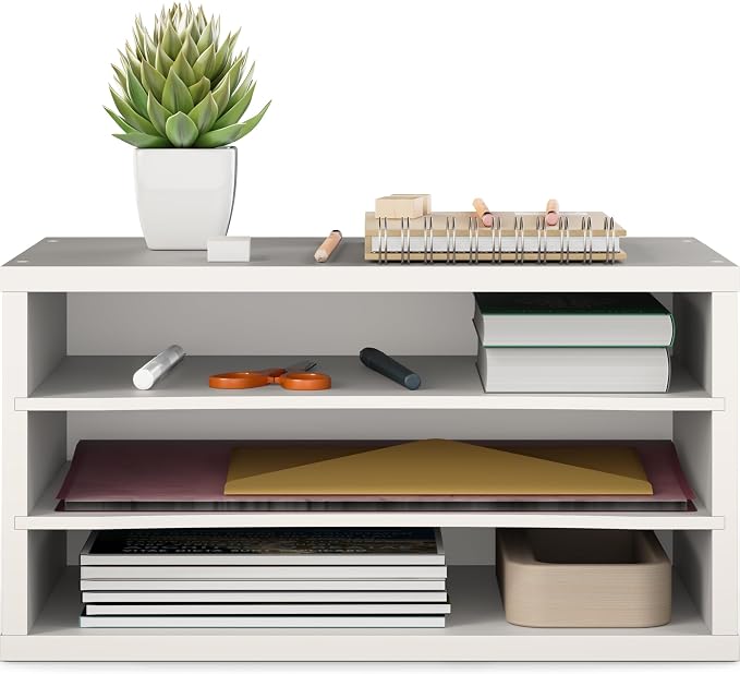 Ballucci Paper Organizer, 3-Tier Stackable Wood Desk Organizer, Document File - Image 9