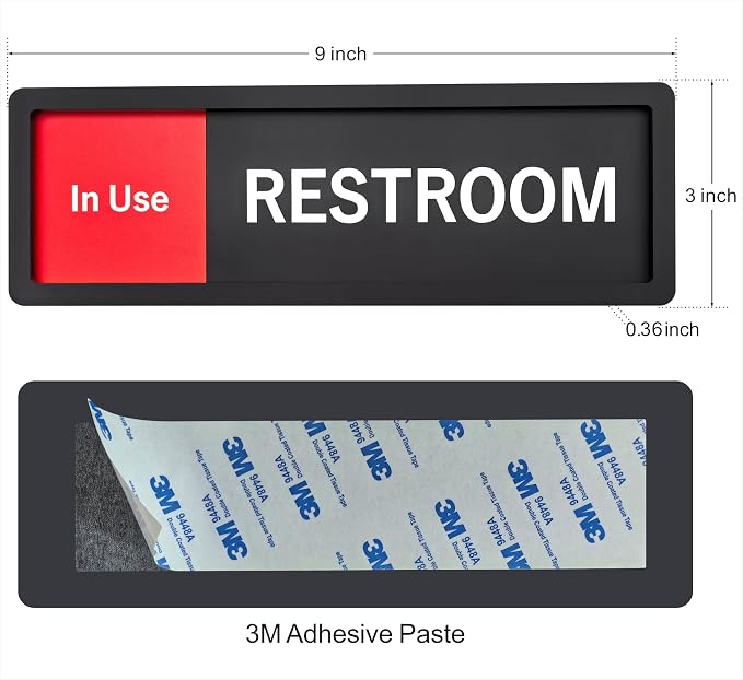 Restroom Sign – In Use/Available Slide Switch Sign ，Premium Durable Acrylic - Image 2