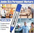 Fuutreo 32 Pcs Jumbo Permanent Markers Bulk Large Chisel Tip Permanent Markers - Image 6