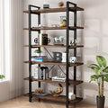 AY-AOYUAN Solid Wood Bookcase and Book Shelves Wood and Metal Shelving Unit 6 by AY-AOYUAN