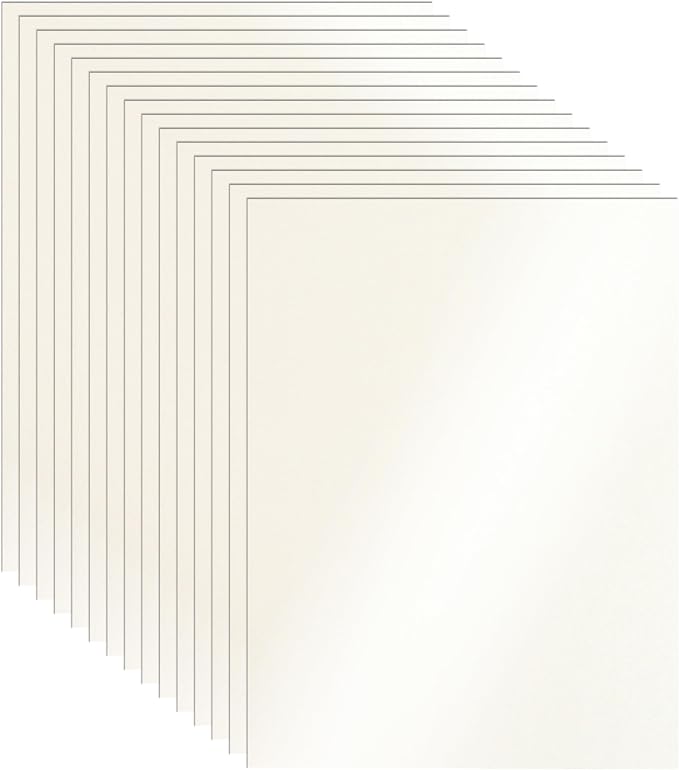 28 Sheets Cream Shimmer Cardstock 8.5 x 11 Ivory Paper, 92lb Premium Off White by Guakicae