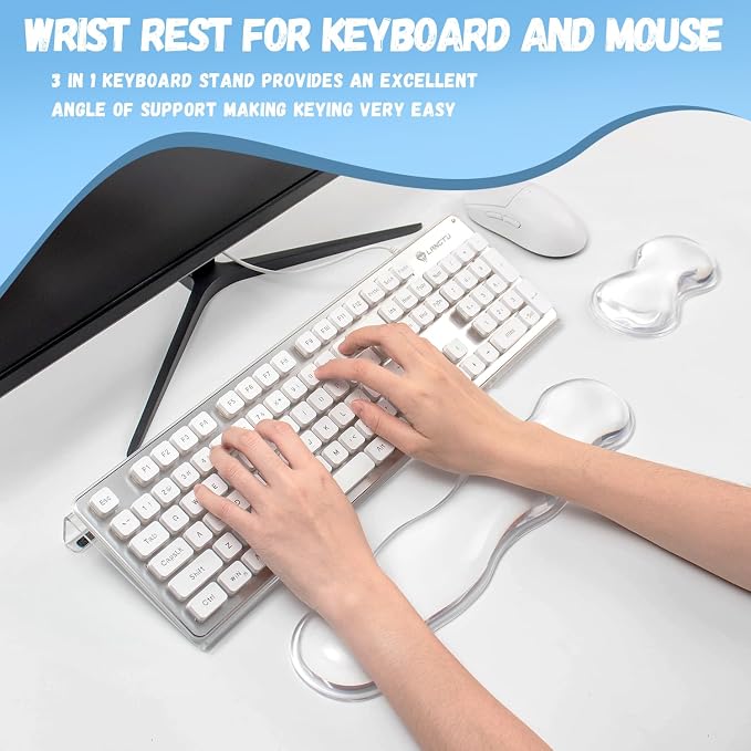 Keyboard Stand with Gel Wrist Rest Combo, Ergonomic Desktop Riser & Wrist - Image 7