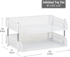 Mind Reader Stackable Paper Tray, Desktop Organizer, File Storage, Metal Mesh - Image 3