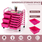 LDAILY 9 Drawer Rolling Storage Cart, Rolling Cart - Image 6