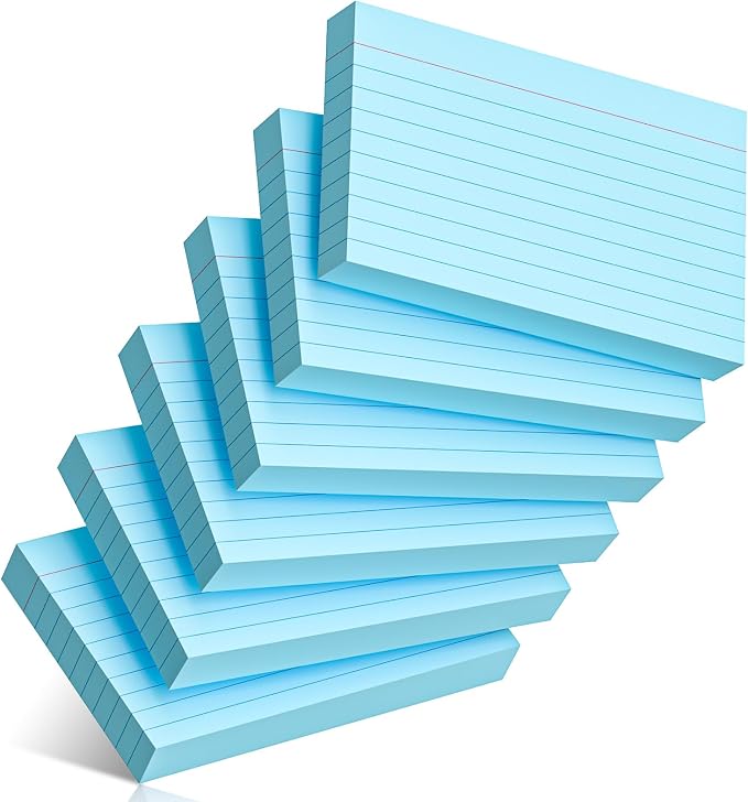 300 Count Index Cards 3 x 5 Inch Ruled Blue Index Cards, Flash Cards College by Nichela