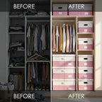 PRANDOM Storage Bins with Lids Linen Fabric Foldable Storage Boxes Organizer - Image 5