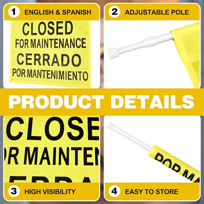 Leinuosen Closed for Maintenance Safety Sign - Image 4