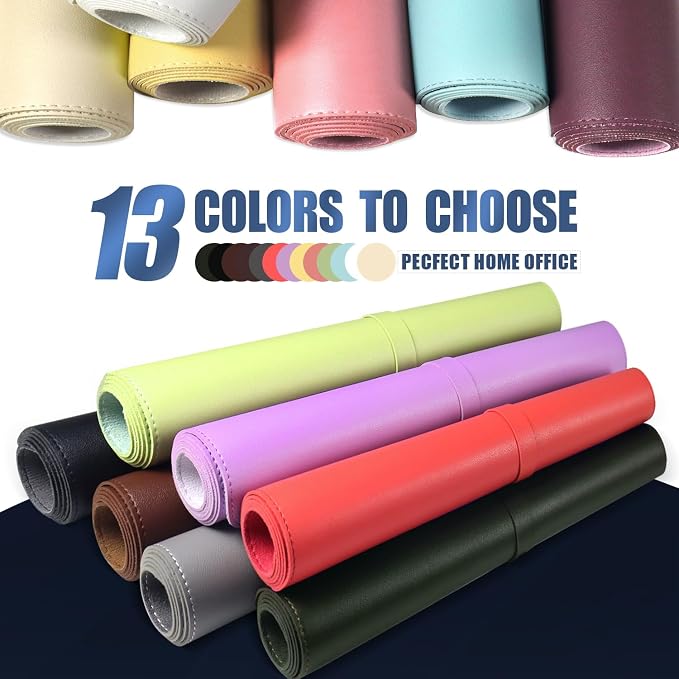 Leather Desk Pad Protector, 47.2'' x 23.6'', Suede Base Sewing Desk Blotter - Image 6