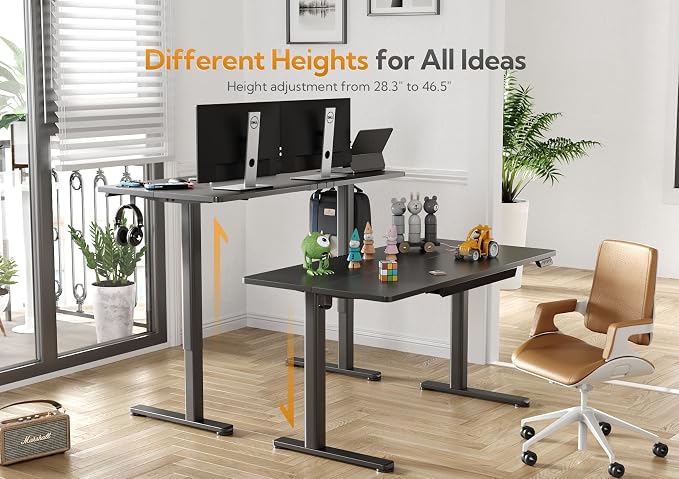 Claiks Standing Desk with Drawers, 55x24 Inch Electric Adjustable Height Stand - Image 4