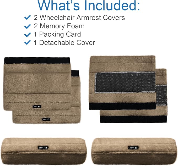 SPRING SEAON Wheelchair Armrest Covers 2 Pack Soft Memory Foam Wheelchair - Image 5