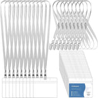 100 Pcs Lanyards for ID Badges and 100 Pcs Clear Name Tag Holders Reusable by Lecpeting