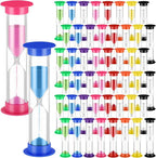 48 Pcs Back to School 5 Minute Sand Timer Bulk Colored Plastic Mini Multicolor by Relaxweex