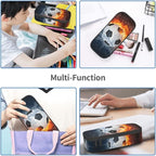 HKHEHOP Soccer Ball Cool Sport Pencil Case Big Capacity Storage Pencil Pouch - Image 8