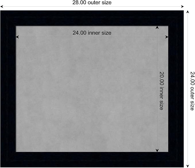 Amanti Art Black Framed Magnetic Board 24x28 Medium Vision Board - Image 3