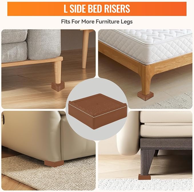 shouwuhho Furniture Risers, 8 Pack Bed Risers - Image 4