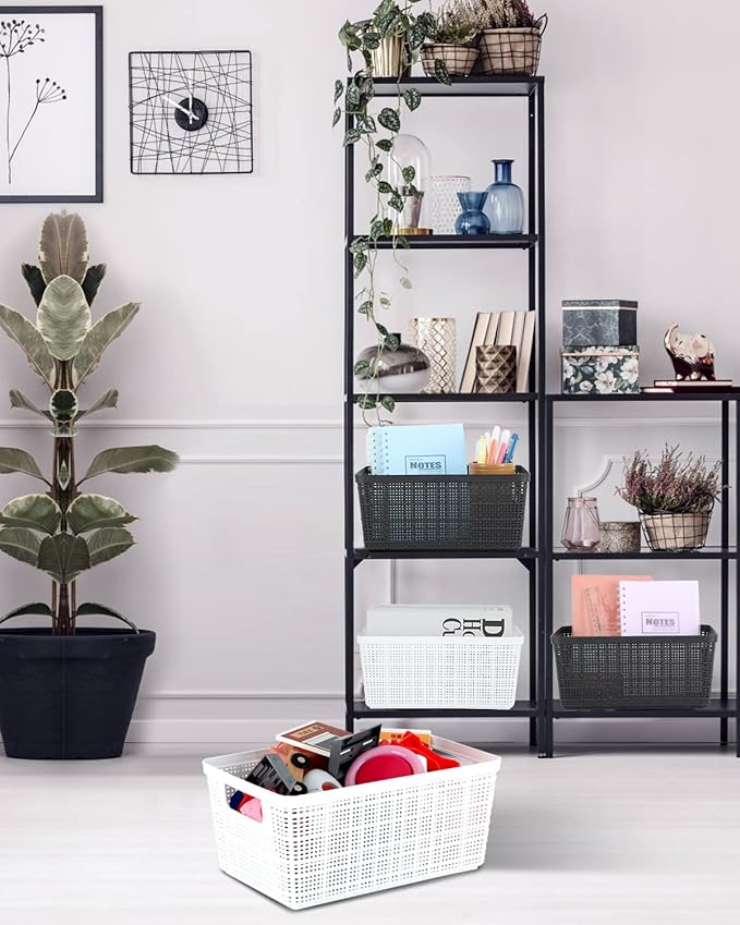 Plastic Storage Baskets For Organizing, 6 Pack Organization and Storage - Image 6