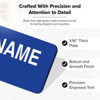 Name Tag, Magnetic Blue and White Name Tags, Personalized Name Tags, 1.5x3 - Image 3