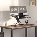 FLEXISPOT Standing Desk Converter 42-inch Spacious Sit to Stand up Dual Monitor - Image 2