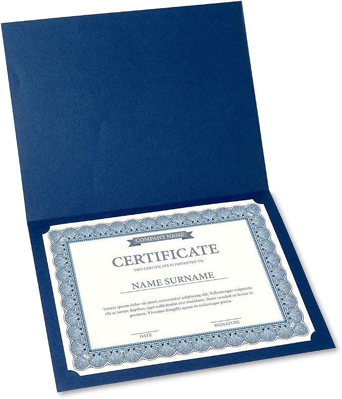 Elite Blue & White Parchment Certificate Papers - Image 5