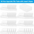File Folder Tabs, Paxcoo 50 Sets Hanging File Folder Labels Tabs and Inserts - Image 2