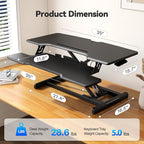 JYLH JOYSEEKER 35" Standing Desk Converter, Height Adjustable Desktop Riser - Image 2
