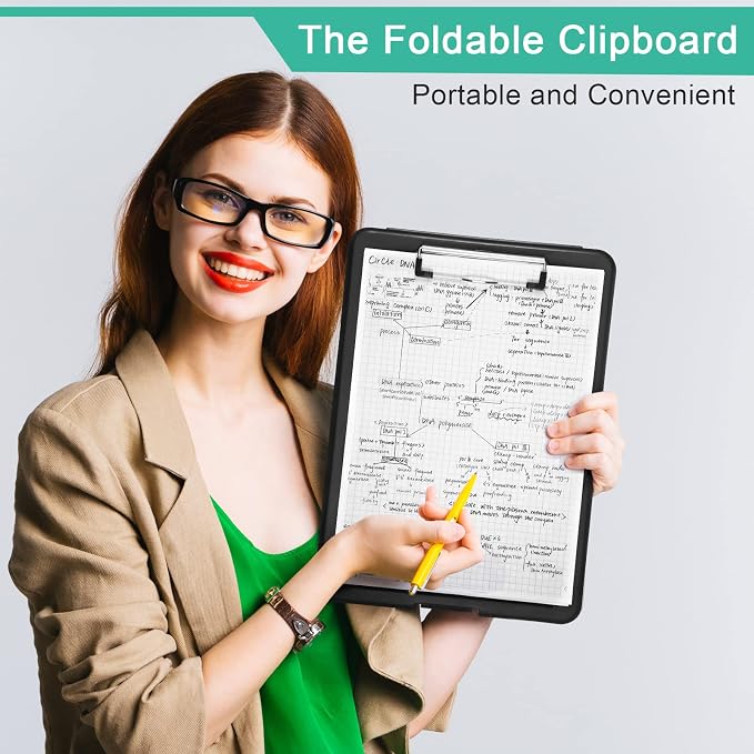 Geyee 16 Pcs Clipboard with Storage Plastic Foldable Nursing Clipboard Storage - Image 6
