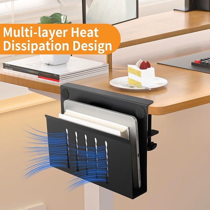 Henitol Desk Side Storage with Pen Holder, No Drill Hanging Desk Organizer - Image 5