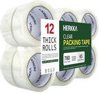 HERKKA Clear Packing Tape, 12 Rolls Heavy Duty Packaging Tape by HERKKA