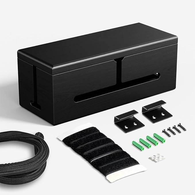 HomeBliss Large Cable Management Box-Stylish Wire Organizer, Wire Concealer and by Homebliss