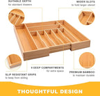 oridom Large Premium Bamboo Silverware Organizer - Image 5