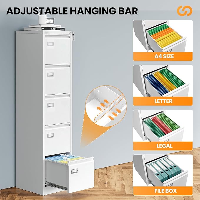 AFAIF 5 Drawer File Cabinet - Image 5