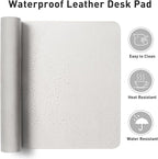 Aothia Leather Desk Pad Protector, Mouse Pad, Office Desk Mat, Non-Slip PU - Image 6