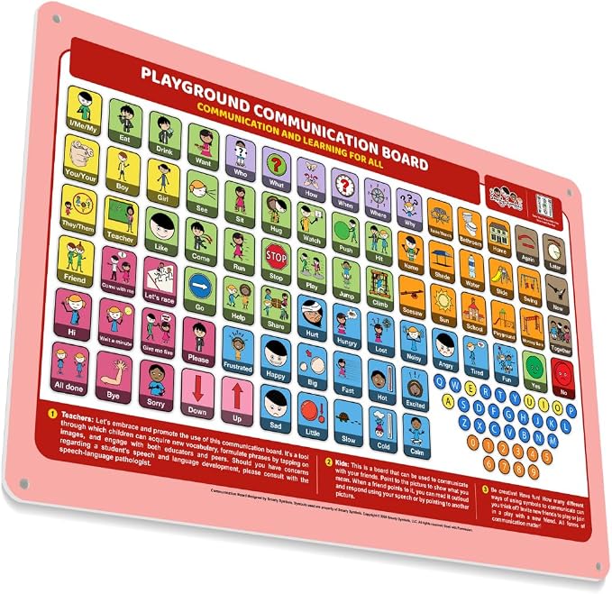 Outdoor Rated Plastic School Playground Communication Board by SmartySymbolsCommunication