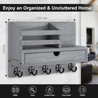 Lucundm Key Holder Wall Mount, Mail Holder - Image 2