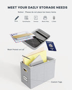 Oterri File Organizer with Lid, Hanging Filing Box with Mesh Pocket, Document - Image 4
