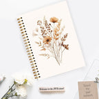 JWVK Fall Wildflower Spiral Notebook, Vintage Boho Neutral Floral Notebooks - Image 3