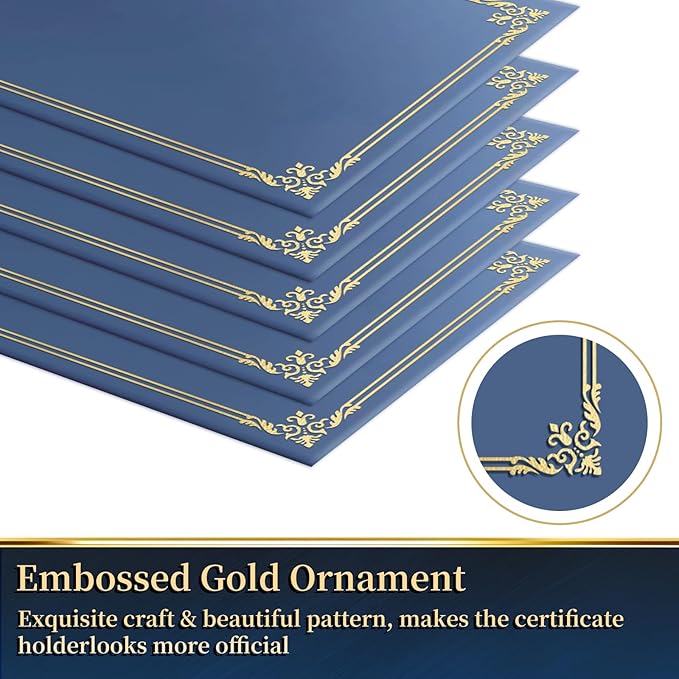 30 Packs Certificate Covers, Certificate Holders Gold Foil Border, - Image 4