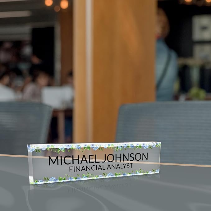 Signs ByLITA Floral Pattern Customized Nameplate | Wild Blue Personalized Full - Image 4