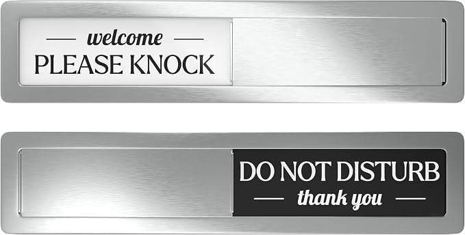 Stainless Steel Do Not Disturb Sign, Premium Please Knock Welcome Signs by BrothersBench