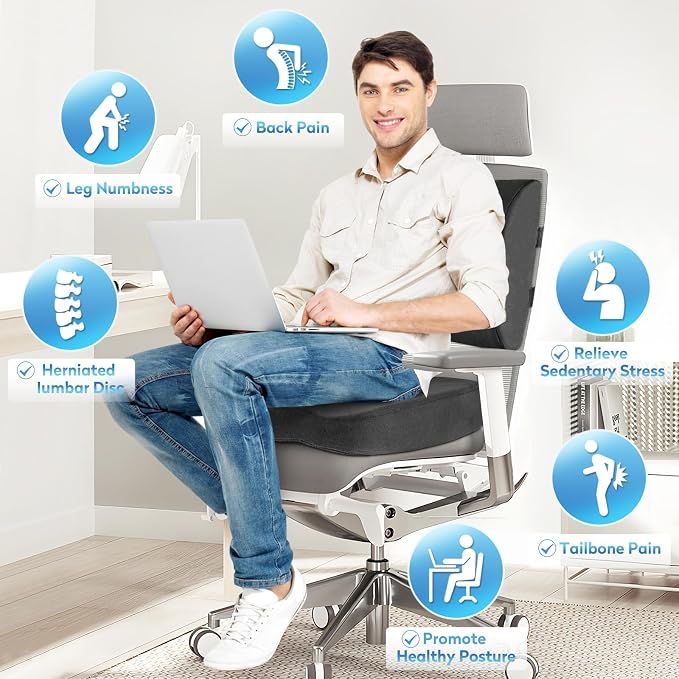 CloudBliss Seat Cushion, Office Chair Cushion, Car Seat Cushion, Lumbar Support - Image 5