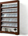LHIUGE 6-Layer Brochure Display Rack, Freestanding Wooden Magazine Rack by LHIUGE