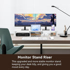 Dual Monitor Stand Riser with Phone Tablet Holder, 35.8in Large Monitor Stand - Image 3